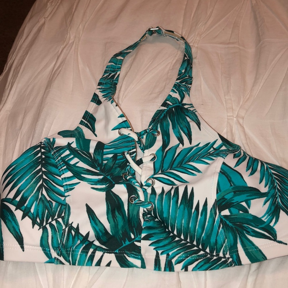 OLD NAVY green and white floral Bikini